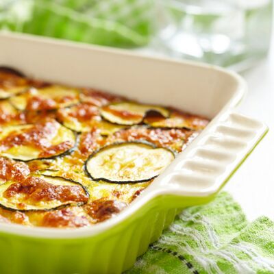 Fırında mantar soslu kabak