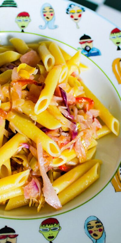 Karışık sebzeli makarna