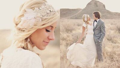 Sarışın gelinler için saç modelleri...