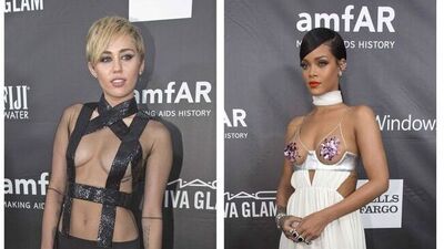 Cömert güzeller Rihanna ve Miley