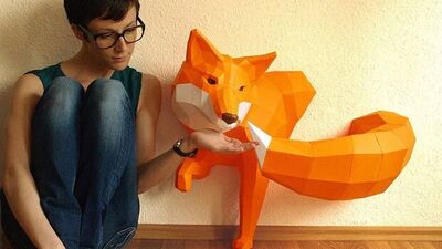 Kağıttan geometrik hayvan heykelleri…