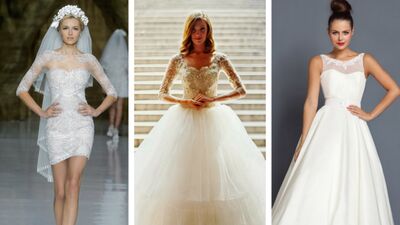 Kısa boylu ve küçük göğüslüler için gelinlikler