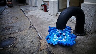 Sokaklarda piksel sanatı...