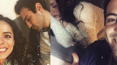 Buğra Gülsoy ile Özge Özpirinçci'nin selfie yarışı