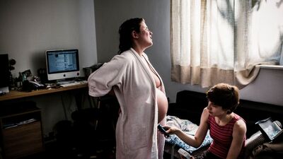 Evde doğumunun fotoğrafları