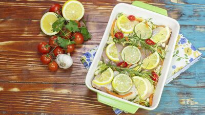 Limonlu ve zeytinli tavuk