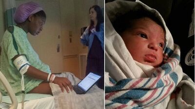 Doğum sırasında sınava girdi!