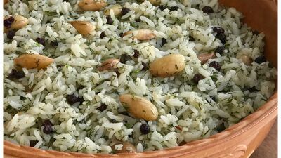 Bademli dereotlu pirinç pilavı  