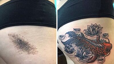 Doğum lekelerini akıllıca gizleyen dövmeler