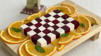 Keçi peynirli pancar küpleri