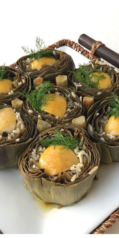 Zeytinyağlı enginar dolması