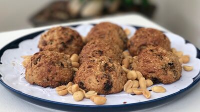 Fıstık ezmeli muzlu vegan kurabiye