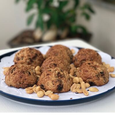 Fıstık ezmeli muzlu vegan kurabiye