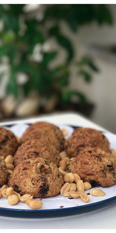 Fıstık ezmeli muzlu vegan kurabiye