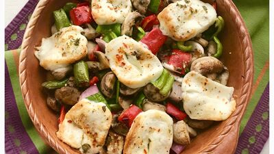 Fırında hellimli mantar