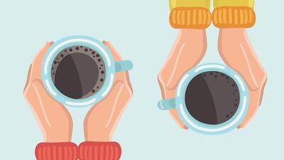 İki orta şekerli kahve