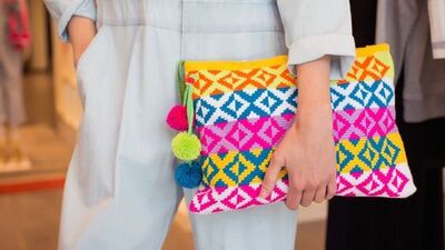 Birbirinden şık örgü clutch modelleri