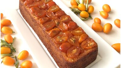 Kumkuatlı labneli alt-üst kek