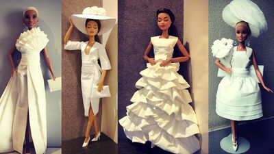 Tuvalet kağıdından elbise