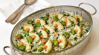 Enginarlı iç baklalı basmati pirinç pilavı 