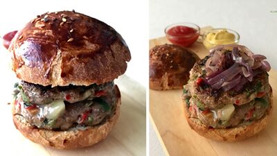 Taze otlu biberli hamburger 