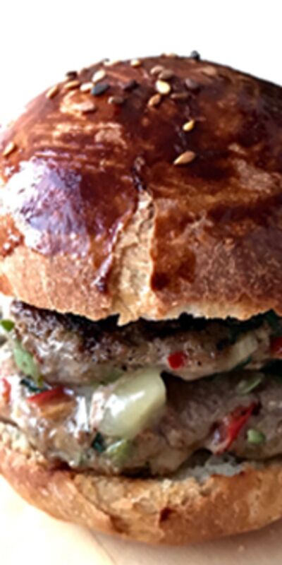 Taze otlu biberli hamburger 