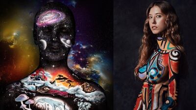 Yüzü tablo gibi kullanan makyaj sanatçısı