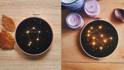 Parlayan yıldızlardan esinlenilen kanaviçeler