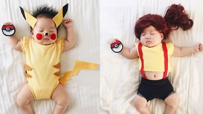 Uyuyan bebeğin eğlenceli halleri