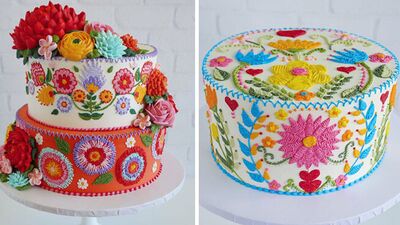 Kanaviçe gibi işlenmiş pastalar