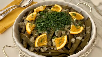 Portakallı zeytinyağlı bakla 