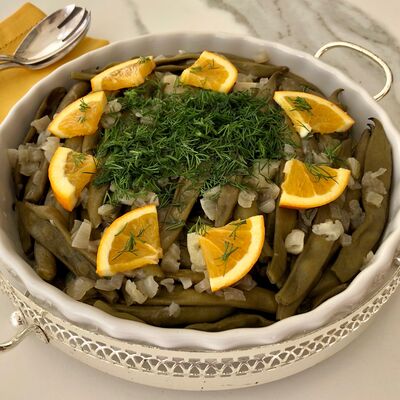 Portakallı zeytinyağlı bakla 