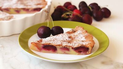 Kirazlı klafuti clafoutis