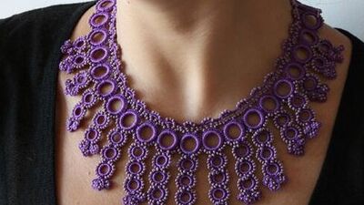 Birbirinden şık tığ işi kolyeler