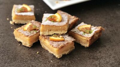 Kan portakalı kremalı tart