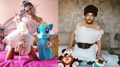 Ünlülerin "Pillow Challenge'' paylaşımları