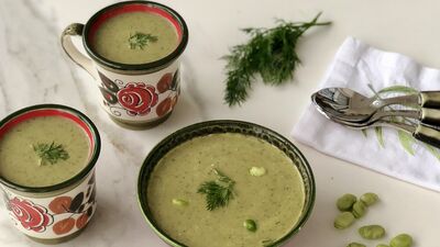 Taze bakla çorbası