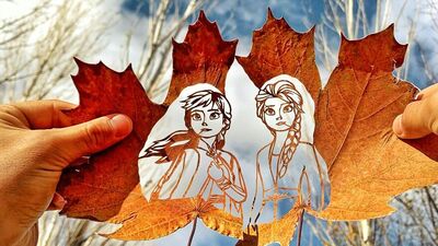 Sonbahar yapraklarında sanat...