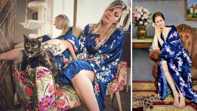 Kediler kadınlar ve sanat eserleri