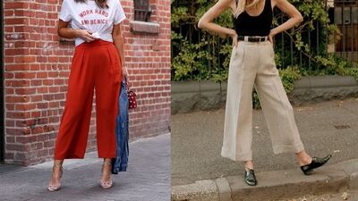 Bahar hazırlığı: Bol paça keten/krep pantolon