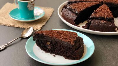 Tatlı patatesli avokado kremalı kakaolu kek