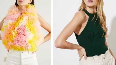 Geniş omuz görünümü için: Halter yaka bluzlar