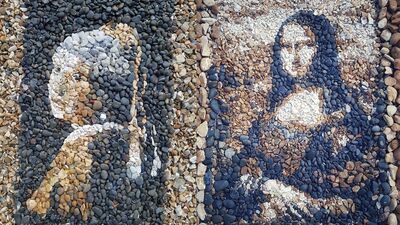 Çakıl taşlarından tablolar