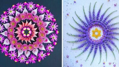 Çiçeklerden muhteşem mandalalar