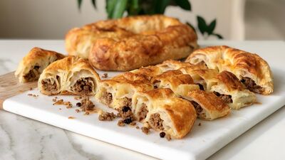 Hazır yufkalı kıymalı Sarıyer böreği