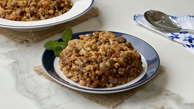 Soğanlı yeşil mercimekli bulgur pilavı