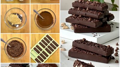 Çikolatalı fıstıklı pirinç patlaklı fit bar