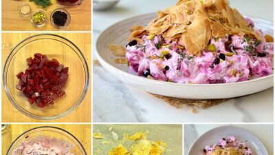 Milföylü pancarlı yoğurtlu meze