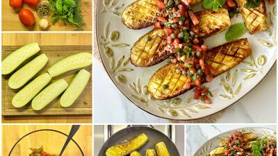 Domatesli kabak salatası