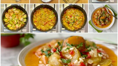 Zeytinyağlı yeşil domates yemeği